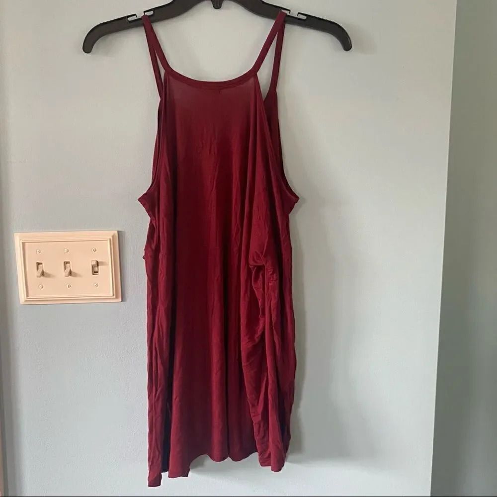Garage Maroon Cold Shoulder Top - Picture 4 of 5